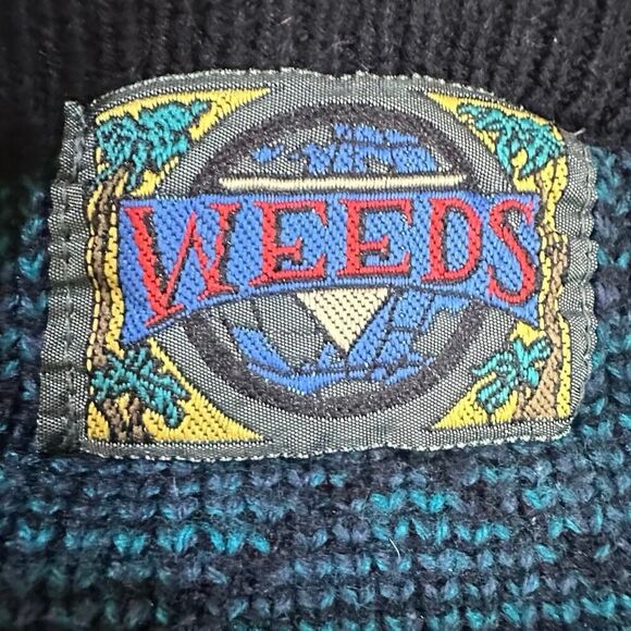 VTG Cosby Sweater Mens XL Blue Abstract Geometric Knit Pullover Crewneck 90s Y2K - Picture 3 of 14